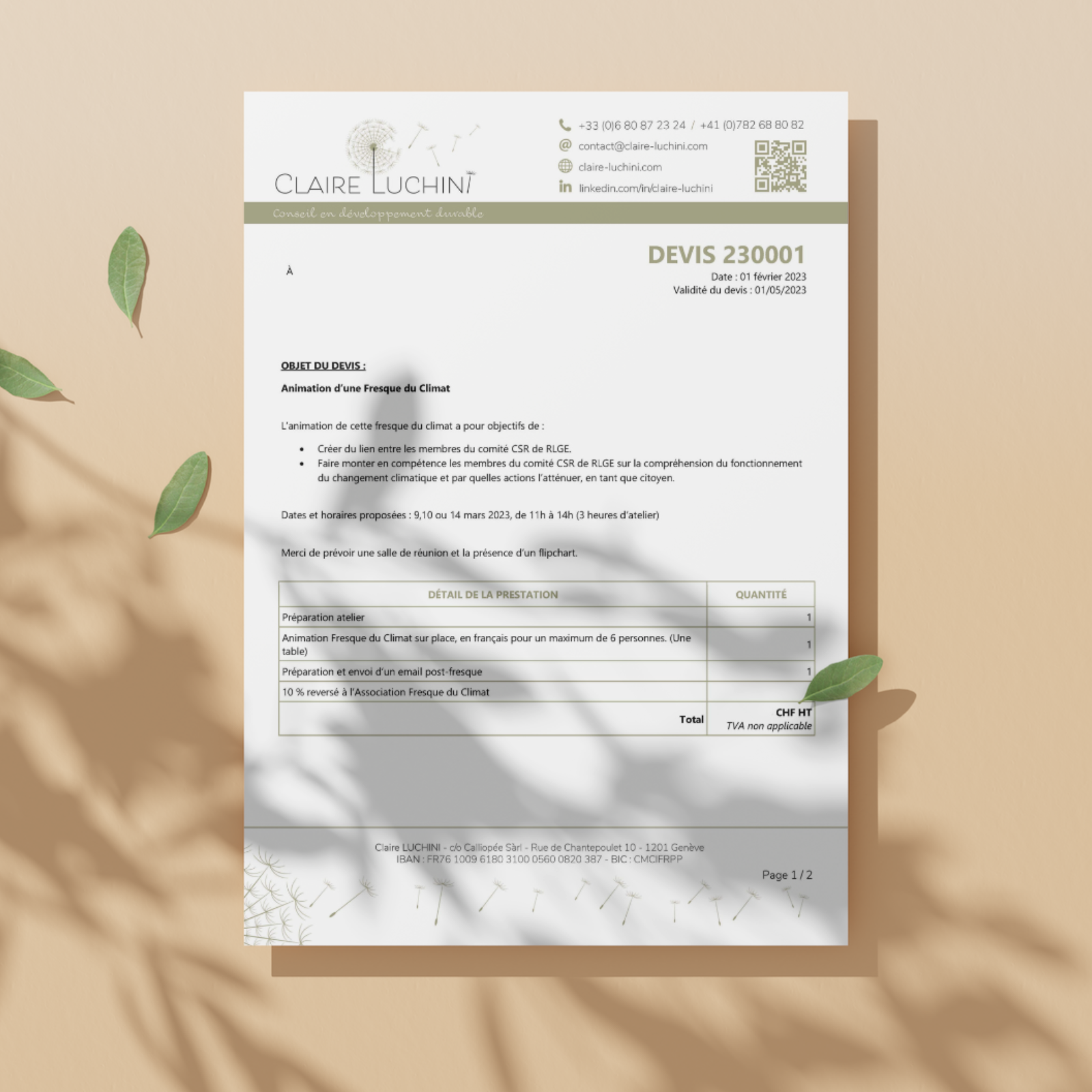 Template Word, Claire LUCHINI